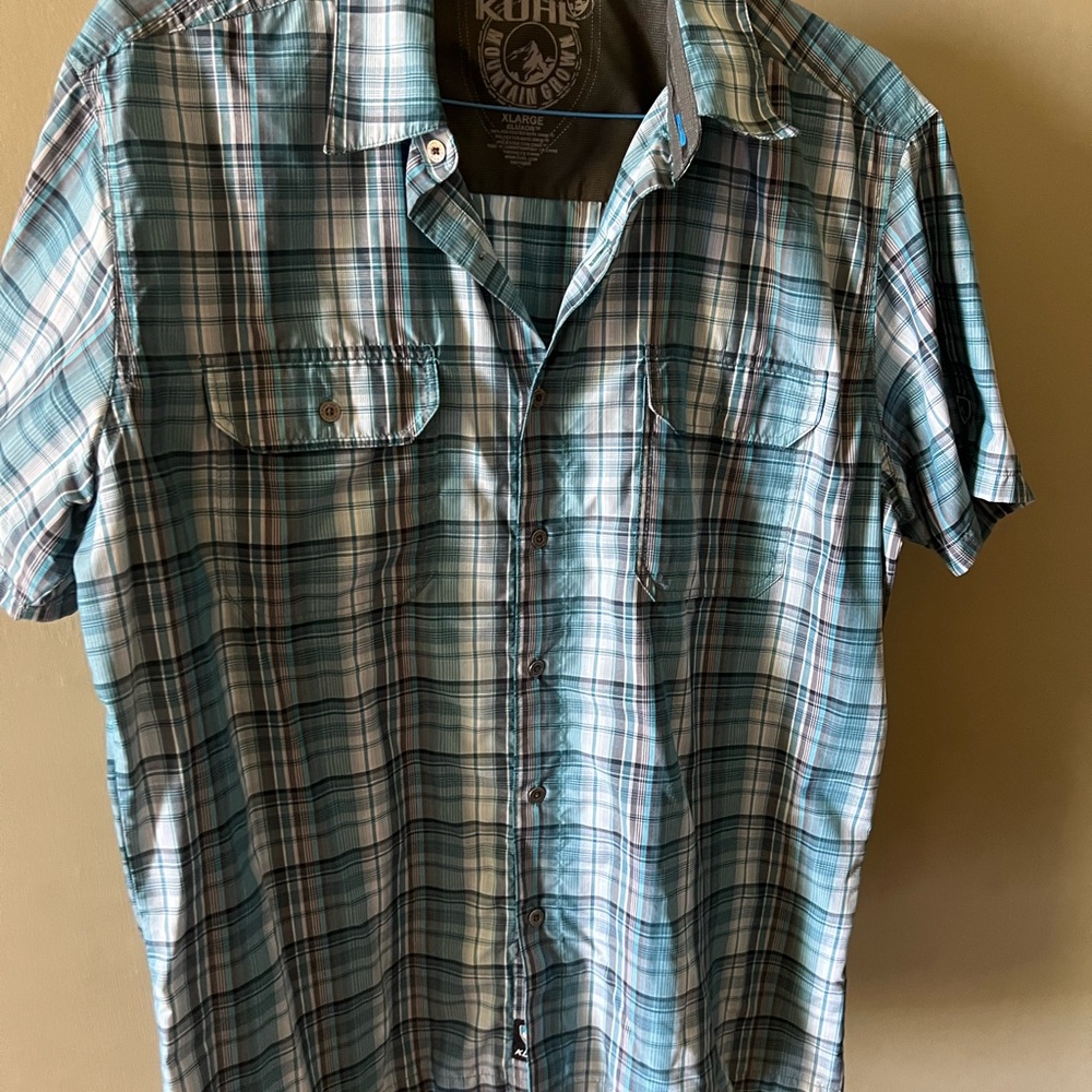 Kuhl Men's Blue Plaid Button-Down Shirt